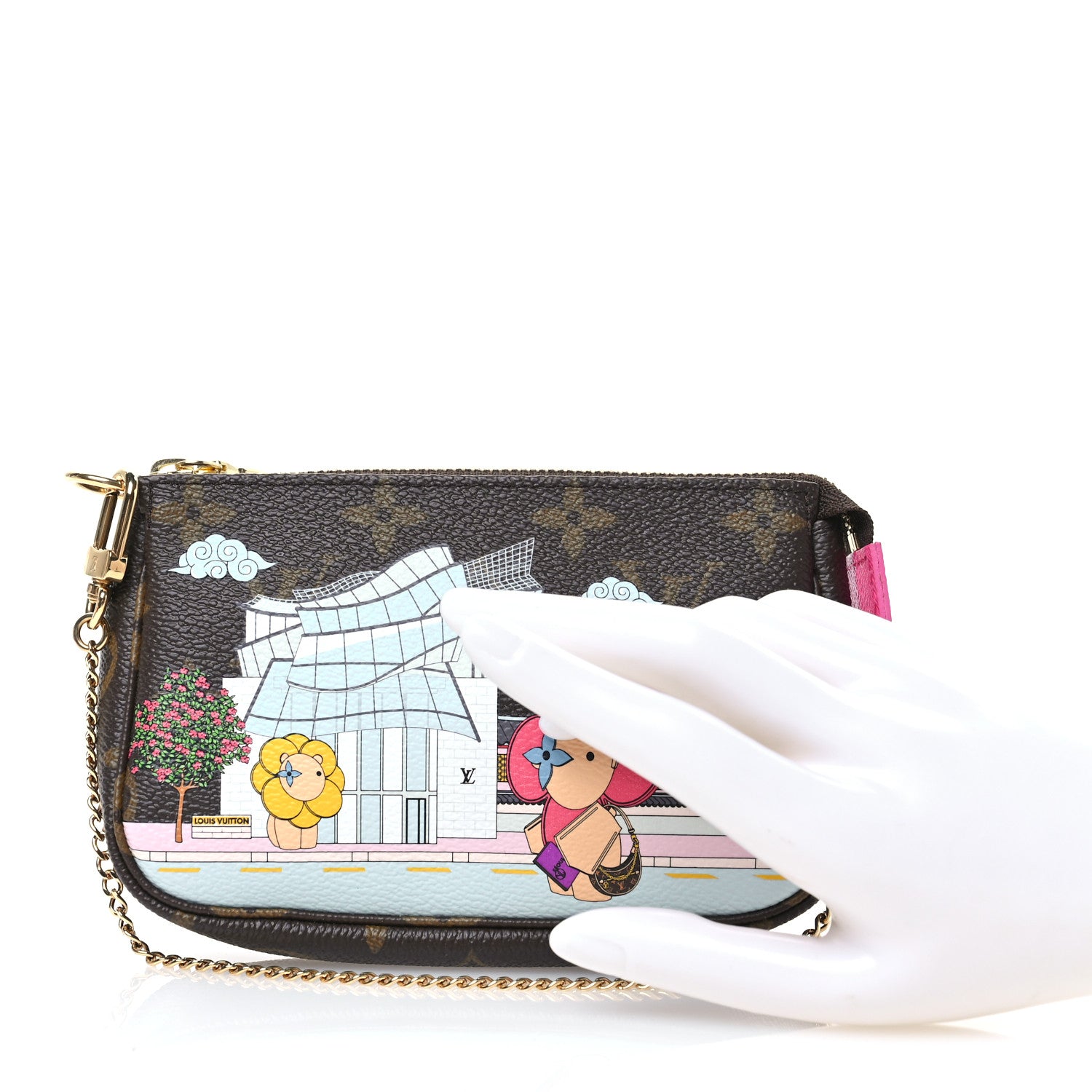 Louis Vuitton Monogram 2022 Christmas Animation Seoul Mini Pochette Accessories Fuchsia 2 of 7
