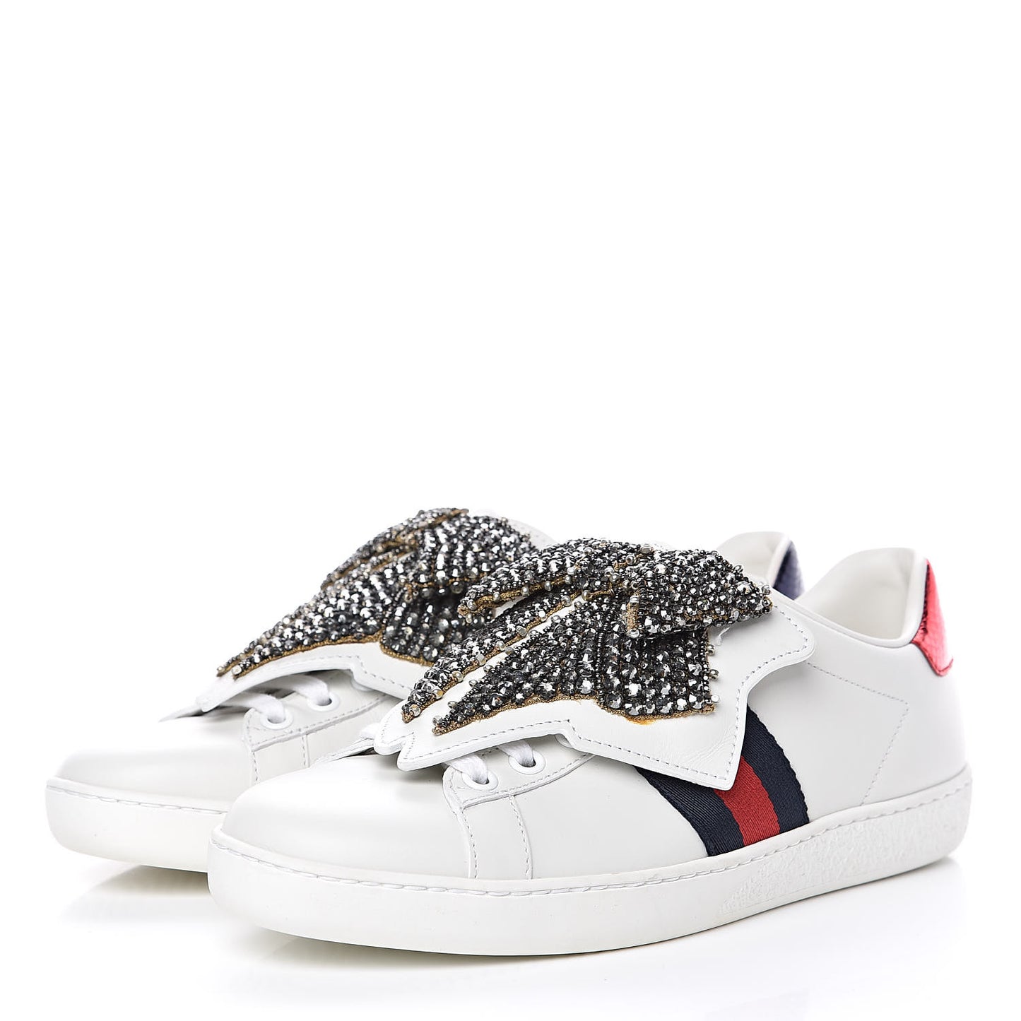 Calfskin Ayers Web Womens Ace Bow Lace Sneakers 36 White