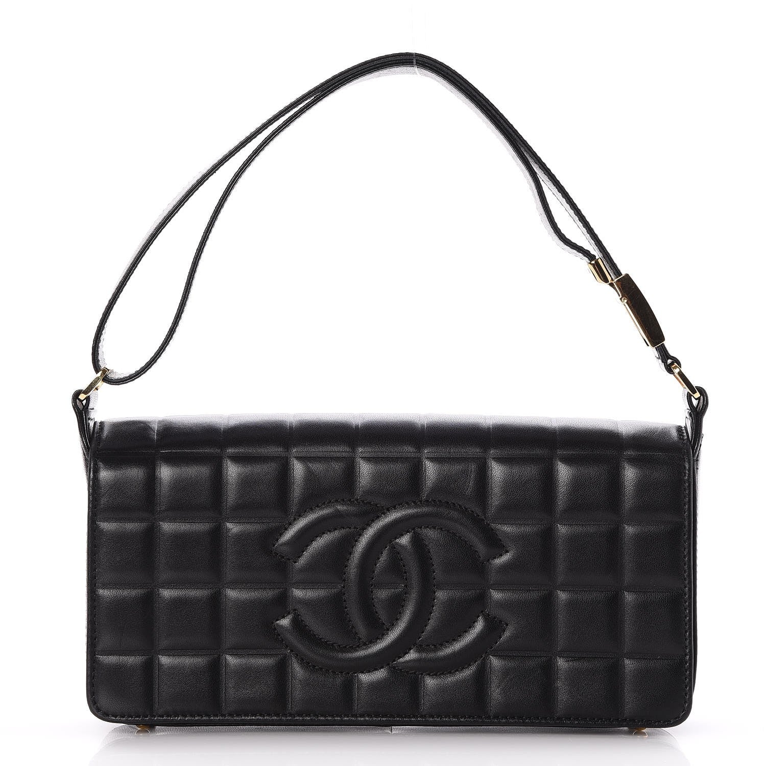 Chanel Lambskin Quilted CC Chocolate Bar Flap Black 1 of 8