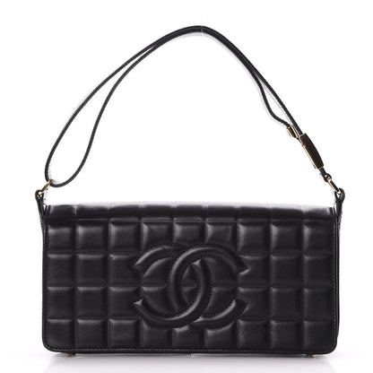 Chanel Lambskin Quilted CC Chocolate Bar Flap Black 1 of 8