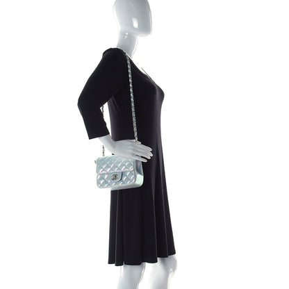 Chanel Iridescent Lambskin Quilted Mini Square Flap Light Blue 2 of 9