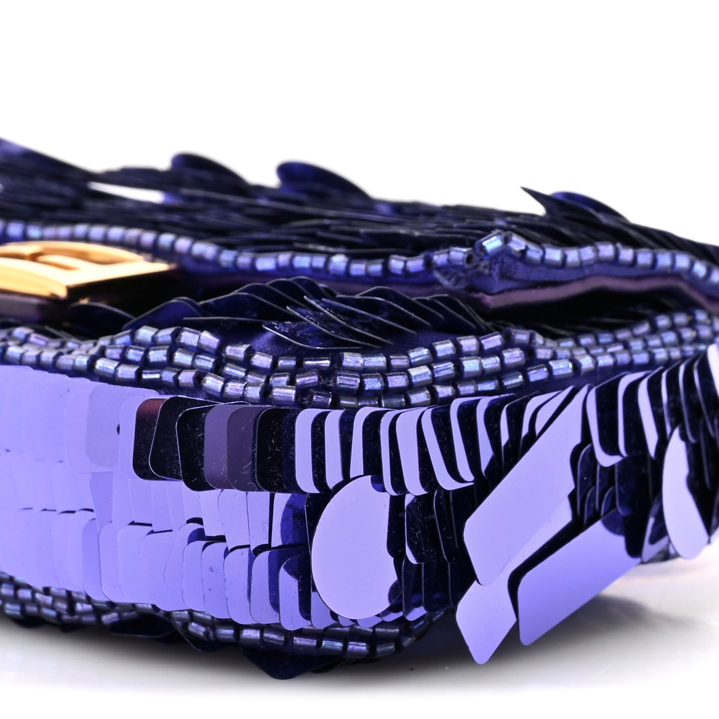 Sequin Paillettes Shiny Nappa Sex and the City Nano Baguette Charm Viola Purple Rain