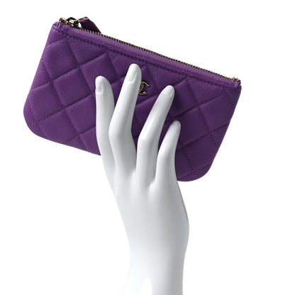 Chanel Caviar Quilted Small Cosmetic Case Purple 2 of 9