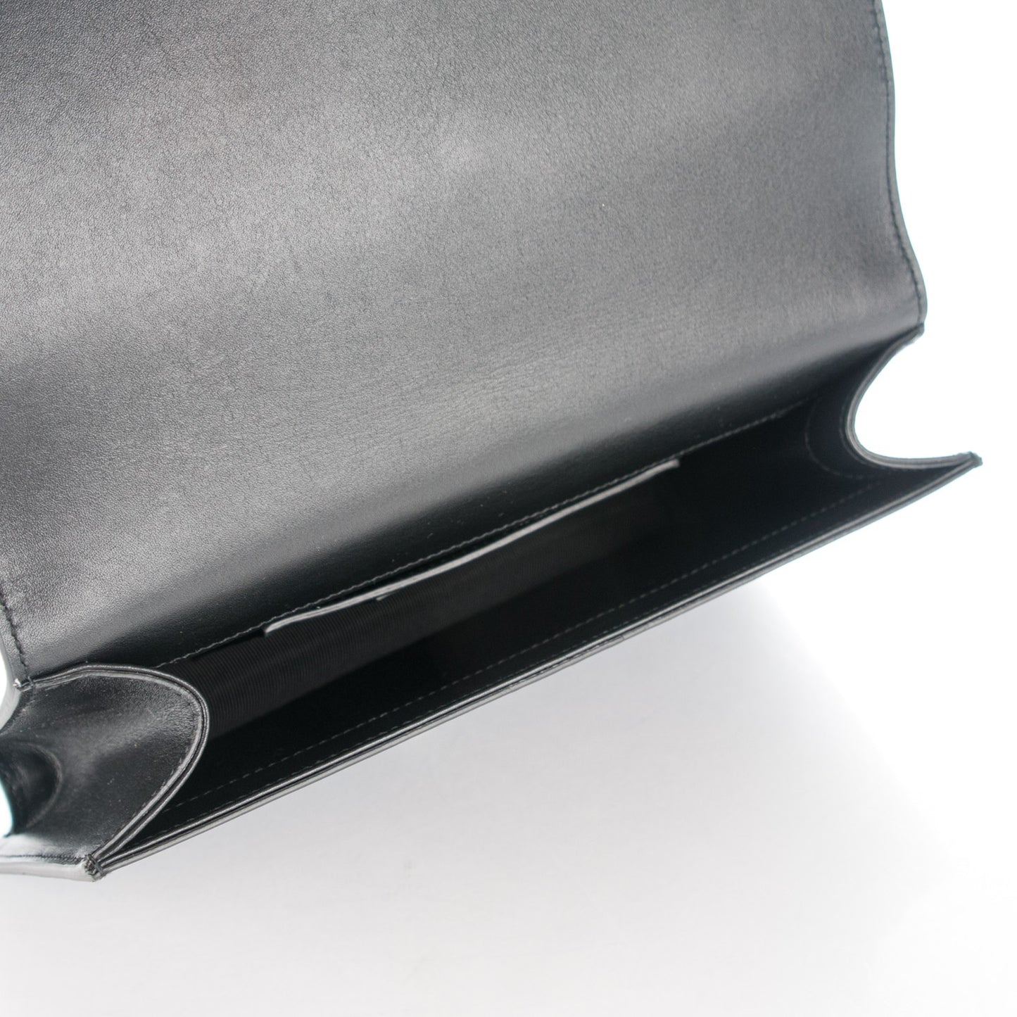 Calfskin Classic Monogram Kate Heart Clutch Black Rouge