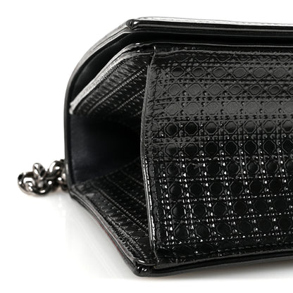 Christian Dior Metallic Patent Micro-Cannage Medium Diorama Flap Bag Onyx Black 8 of 9