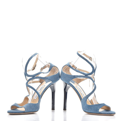 Jimmy Choo Denim Lang Sandals 38.5 Blue 5 of 15