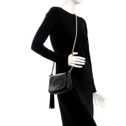Gucci Pebbled Calfskin Small Soho Flap Crossbody Black 2 of 7