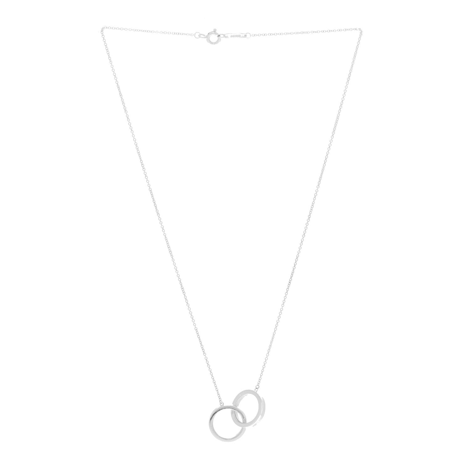 Tiffany Sterling Silver 1837 Interlocking Circles Pendant Necklace 3 of 5