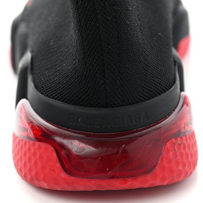 Balenciaga Neoprene Knit Mens Speed Clear Sole Sneakers 42 Black Red 12 of 14