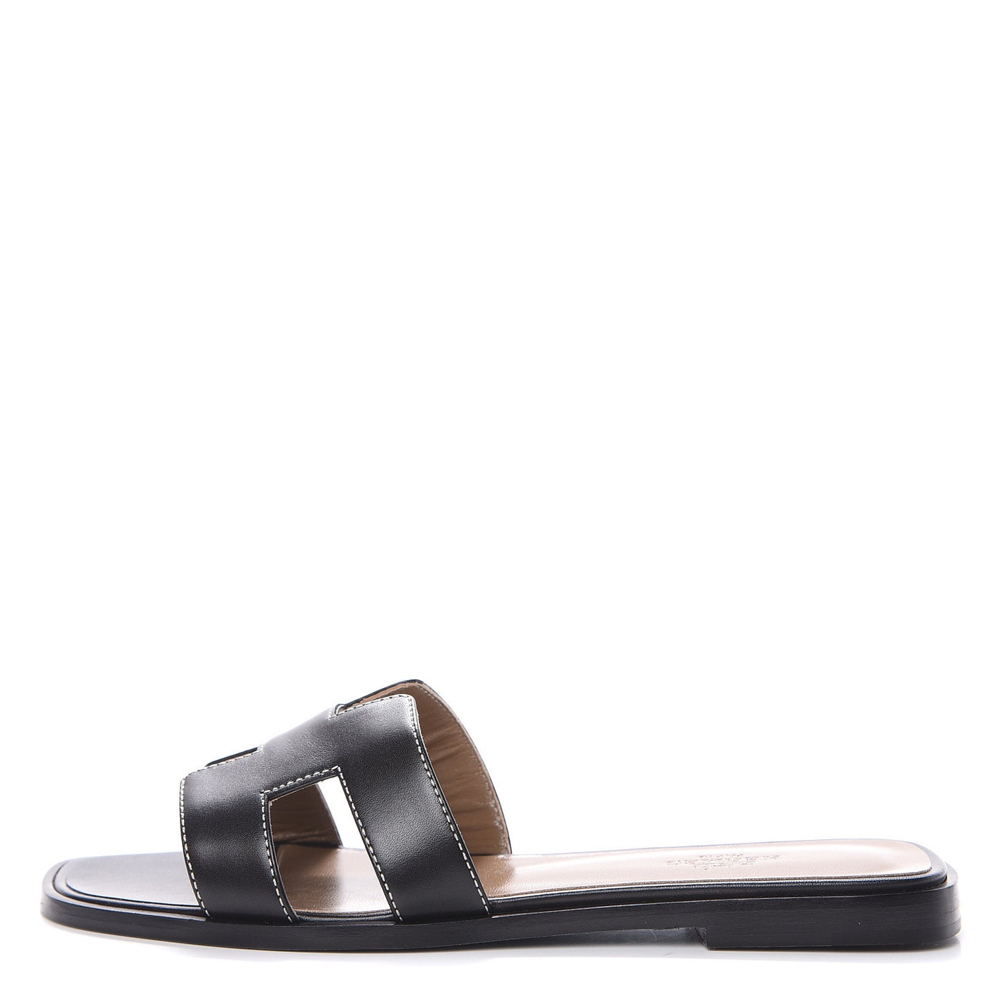 Box Calfskin Oran Sandals 37 Black