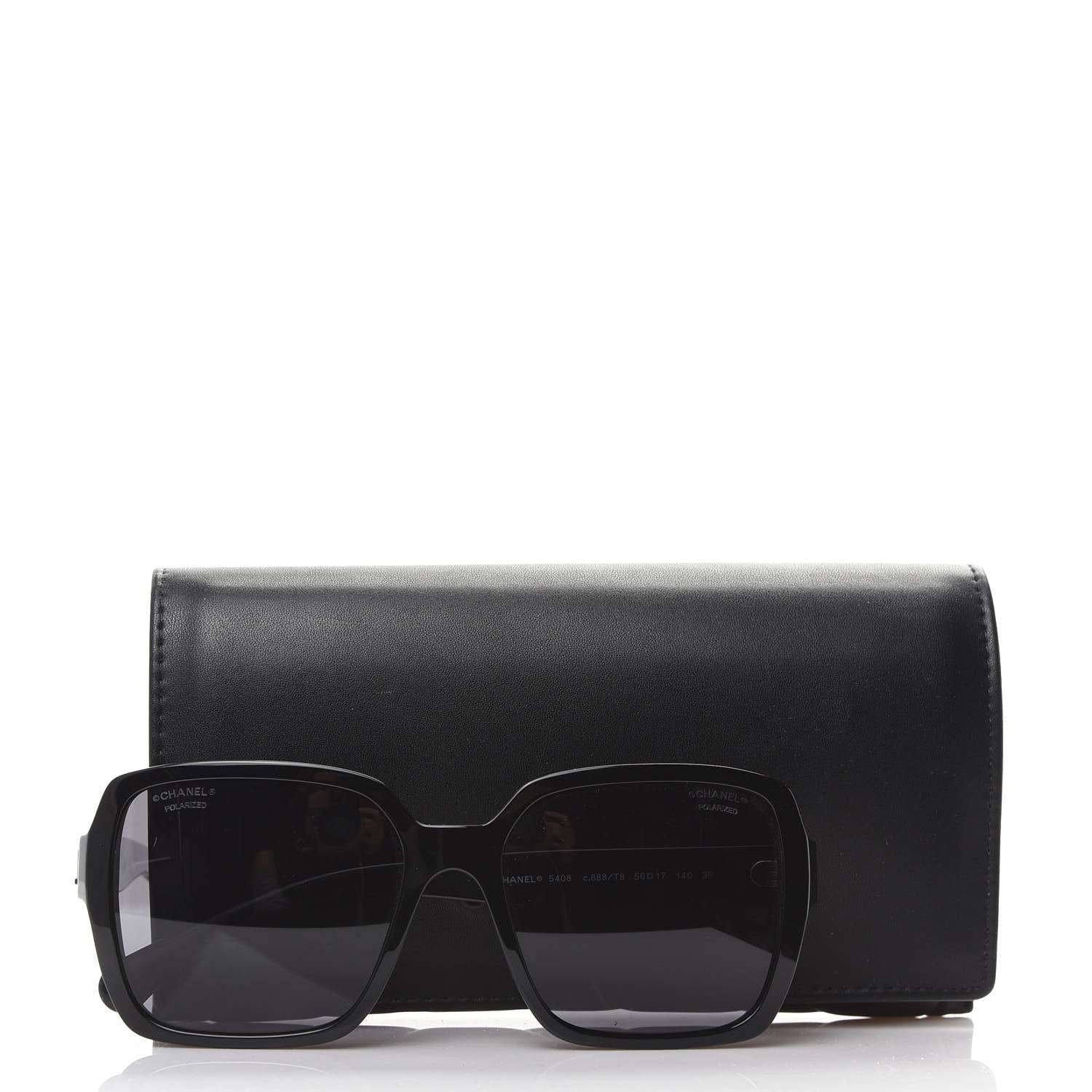 Chanel Acetate Polarized Square Sunglasses 5408 Black 8 of 8