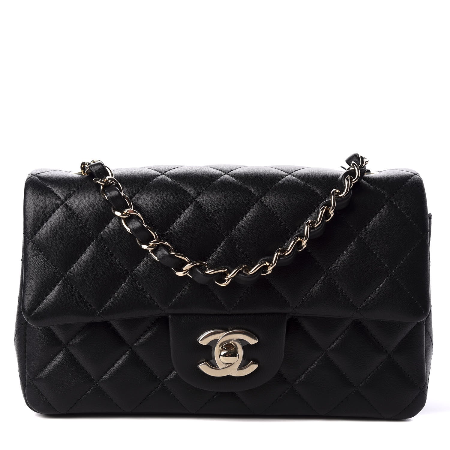 Chanel Lambskin Quilted Mini Rectangular Flap Black 1 of 9