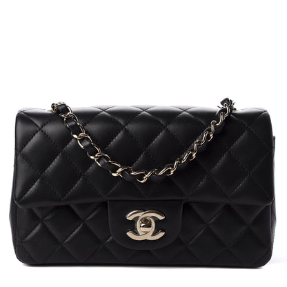 Chanel Lambskin Quilted Mini Rectangular Flap Black 1 of 9