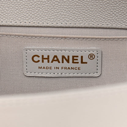 Chanel Caviar Quilted Medium Boy Flap Light Grey 6 of 11