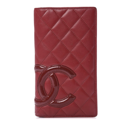 Chanel Calfskin Quilted Cambon Yen Wallet Red 1 of 12