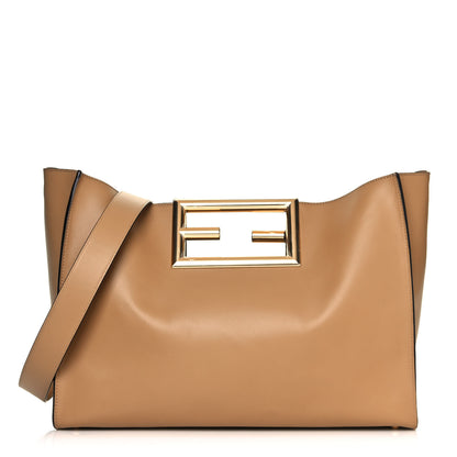 Fendi Vitello King Medium Fendi Way Tote Miele Scuro 1 of 15