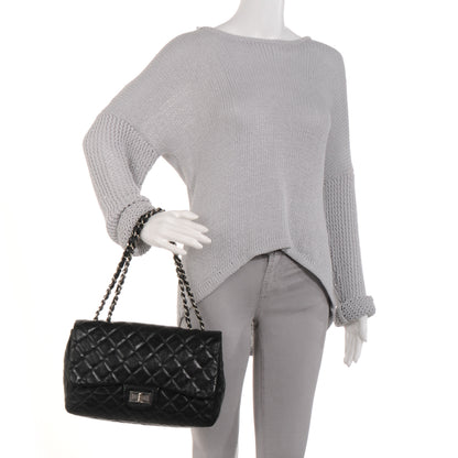 Chanel Washed Lambskin Quilted Jumbo Hybrid Reissue Flap Black 2 of 7