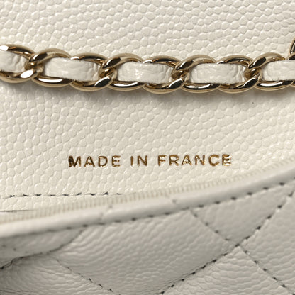 Chanel Caviar Quilted Mini Chain Belt Bag White 7 of 11