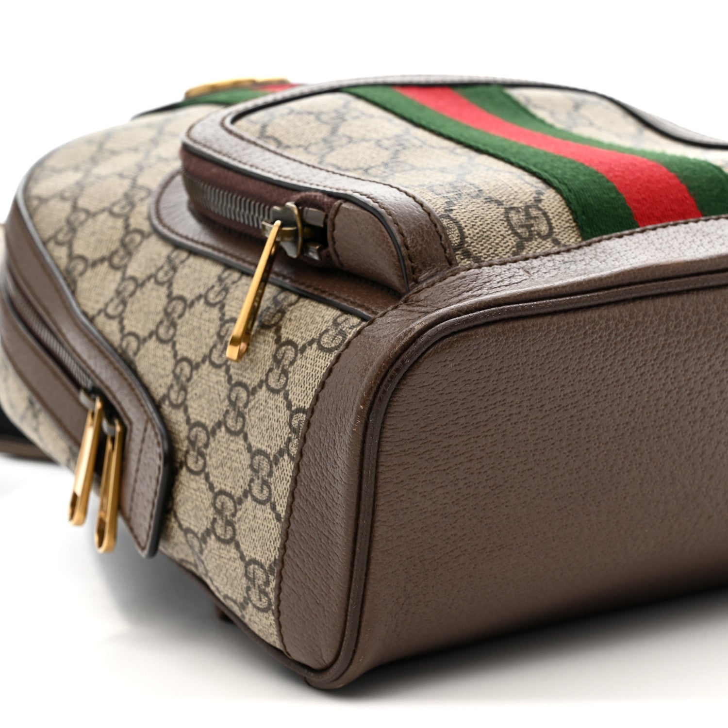 Gucci GG Supreme Monogram Calfskin Web Small Ophidia Day Backpack Beige Ebony New Acero 9 of 11