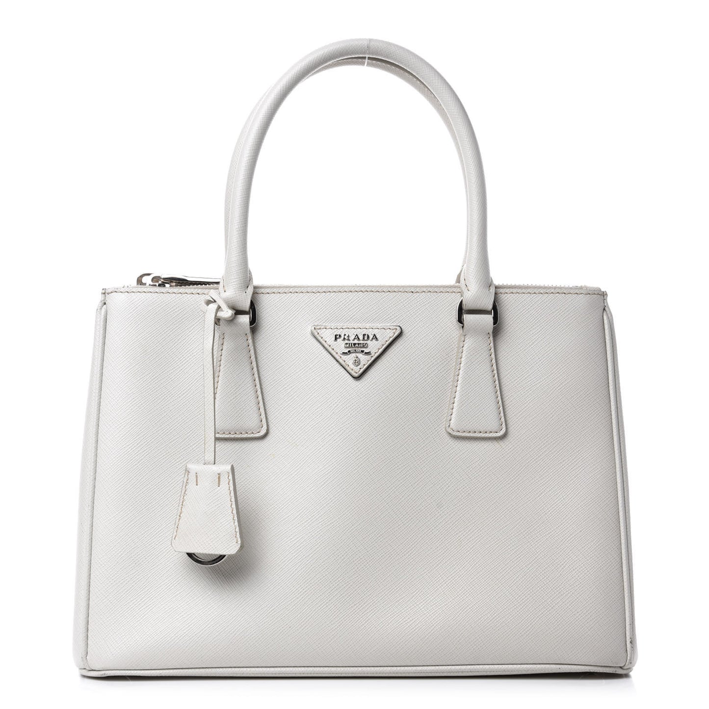 Saffiano Small Galleria Double Zip Tote Talco
