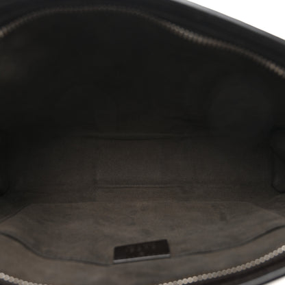 Gucci GG Supreme Monogram Selleria Calfskin Web New Web Cosmetic Case Beige Ebony Cocoa 5 of 11