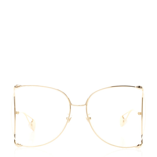 Metal Oversized Round Sunglasses GG0252S Gold
