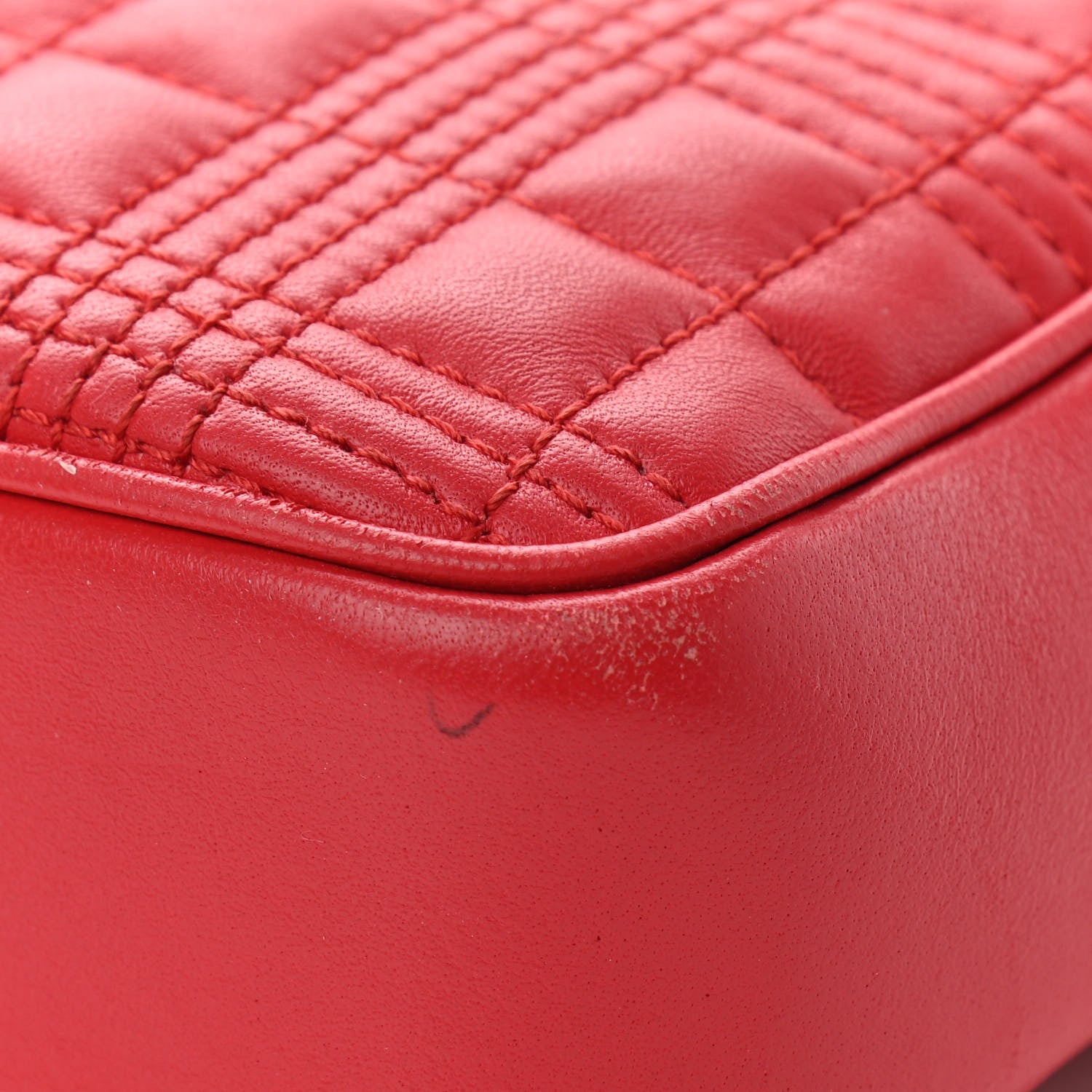 Burberry Lambskin Quilted Camera Bag Bright Red 11 of 13