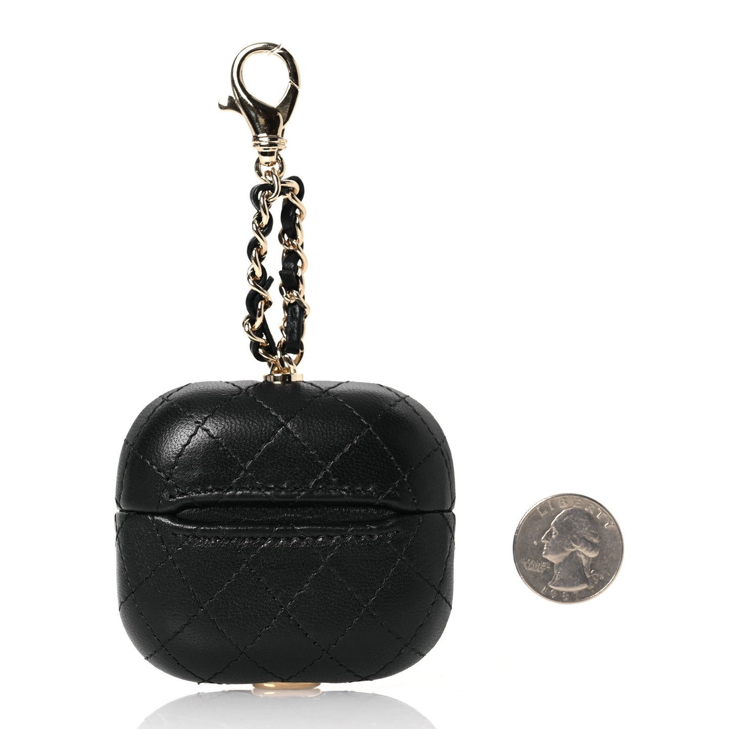 Lambskin Quilted Airpods Pro Case  Black