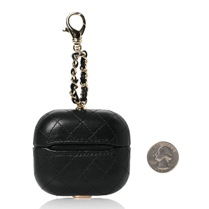 Chanel Lambskin Quilted Airpods Pro Case  Black 2 of 5
