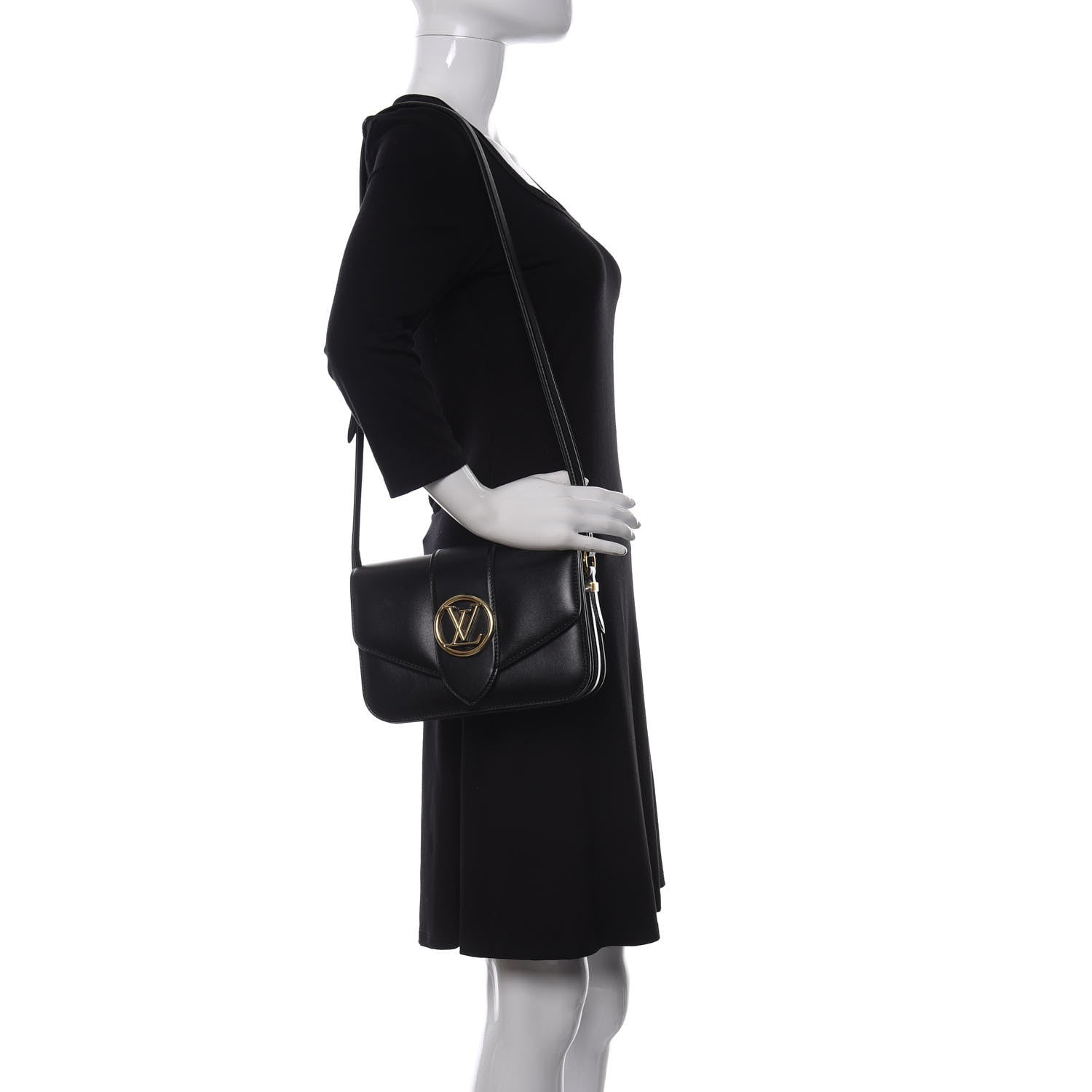 Louis Vuitton Smooth Calfskin LV Pont 9 Black 2 of 9