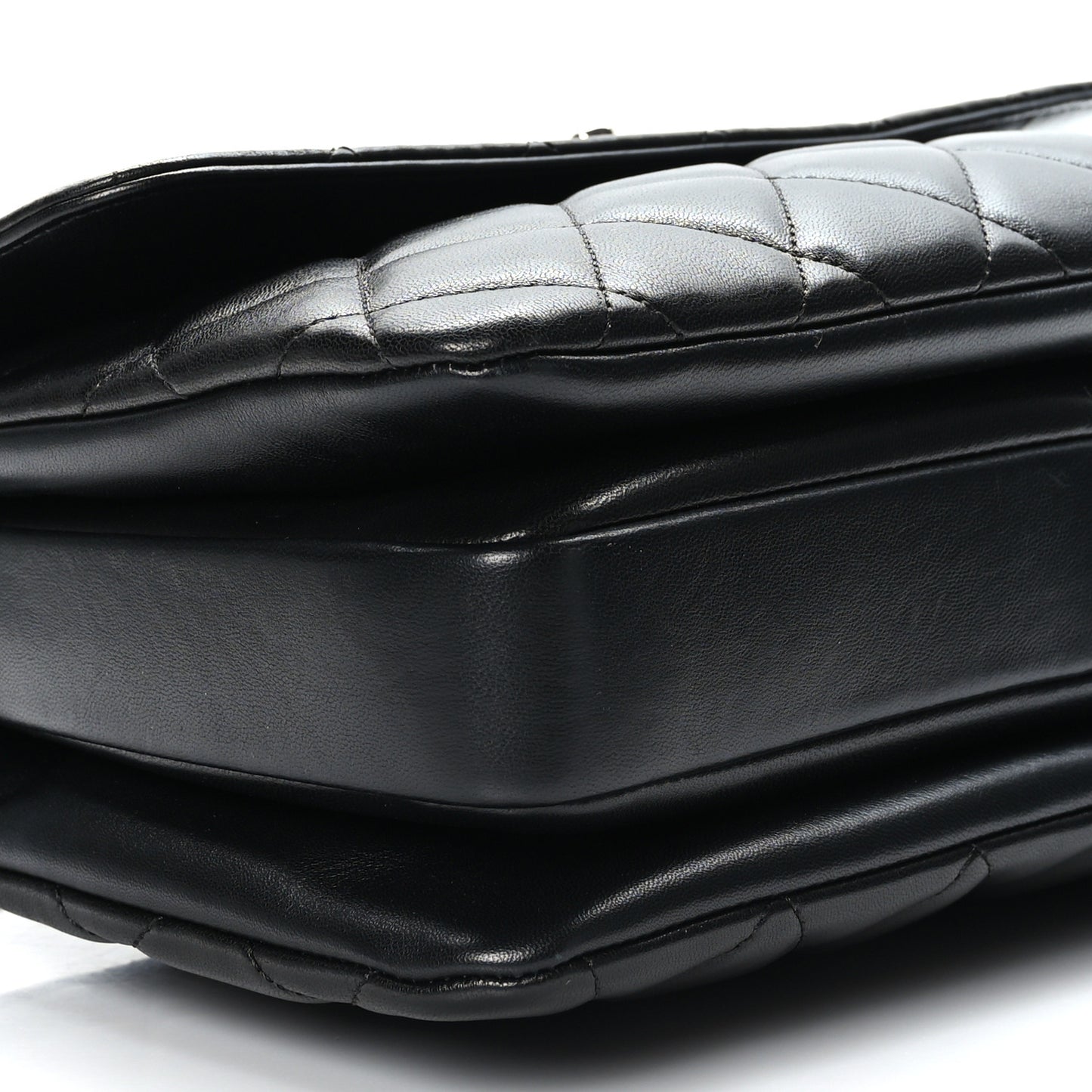 Lambskin Quilted Medium Trendy CC Flap Dual Handle Bag Black