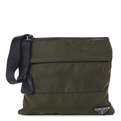 Prada Tessuto Nylon Flat Messenger Bag Militare 1 of 10