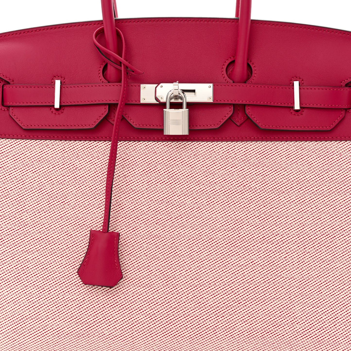 Swift Twill H Fray Fray Birkin 35 Framboise Ecru