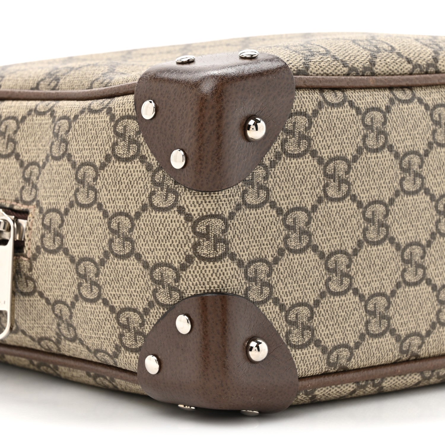 Gucci GG Supreme Monogram Textured Calfskin Square Messenger Bag Beige Ebony New Acero 10 of 13