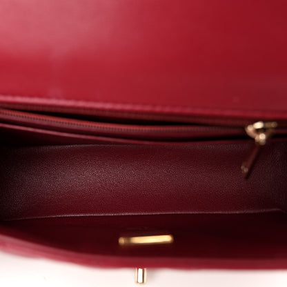 Chanel Lambskin Quilted Mini Rectangular Flap Burgundy 5 of 10