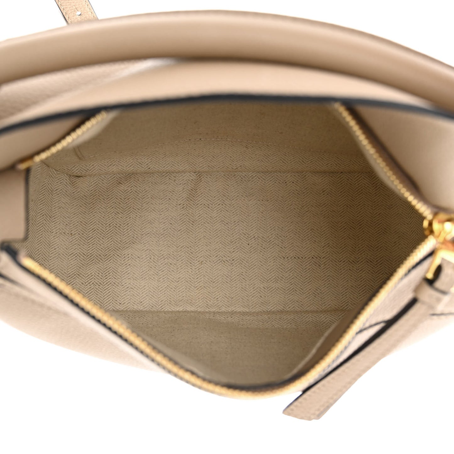 Grained Calfskin Small Puzzle Bag Sand