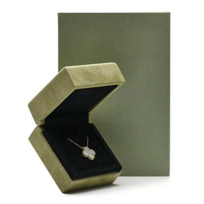 Van Cleef & Arpels 18K Yellow Gold Mother of Pearl Vintage Alhambra Pendant Necklace 5 of 5