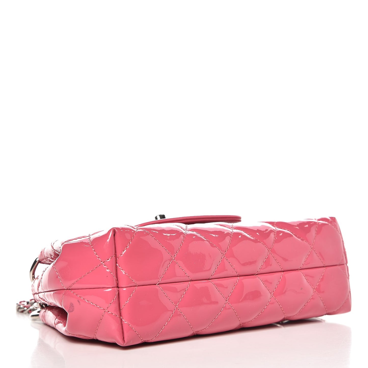 Patent Quilted Small Coco Shine Accordion Flap Pink