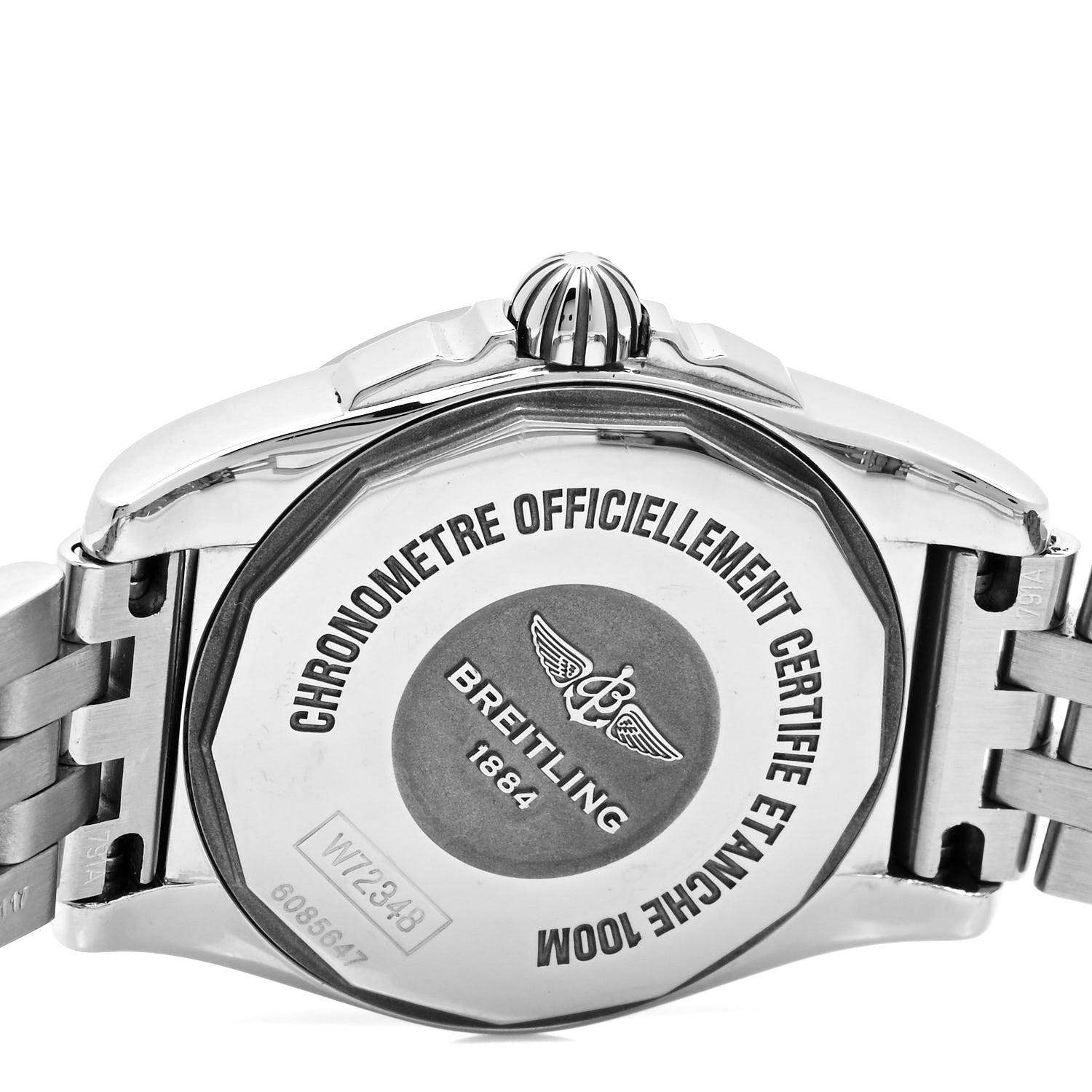 Breitling Stainless Steel Diamond Black Mother of Pearl 29mm Galactic Quartz Watch W72348 4 of 5