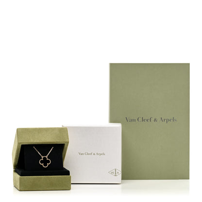 Van Cleef & Arpels 18K Yellow Gold Black Onyx Vintage Alhambra Pendant Necklace 5 of 5