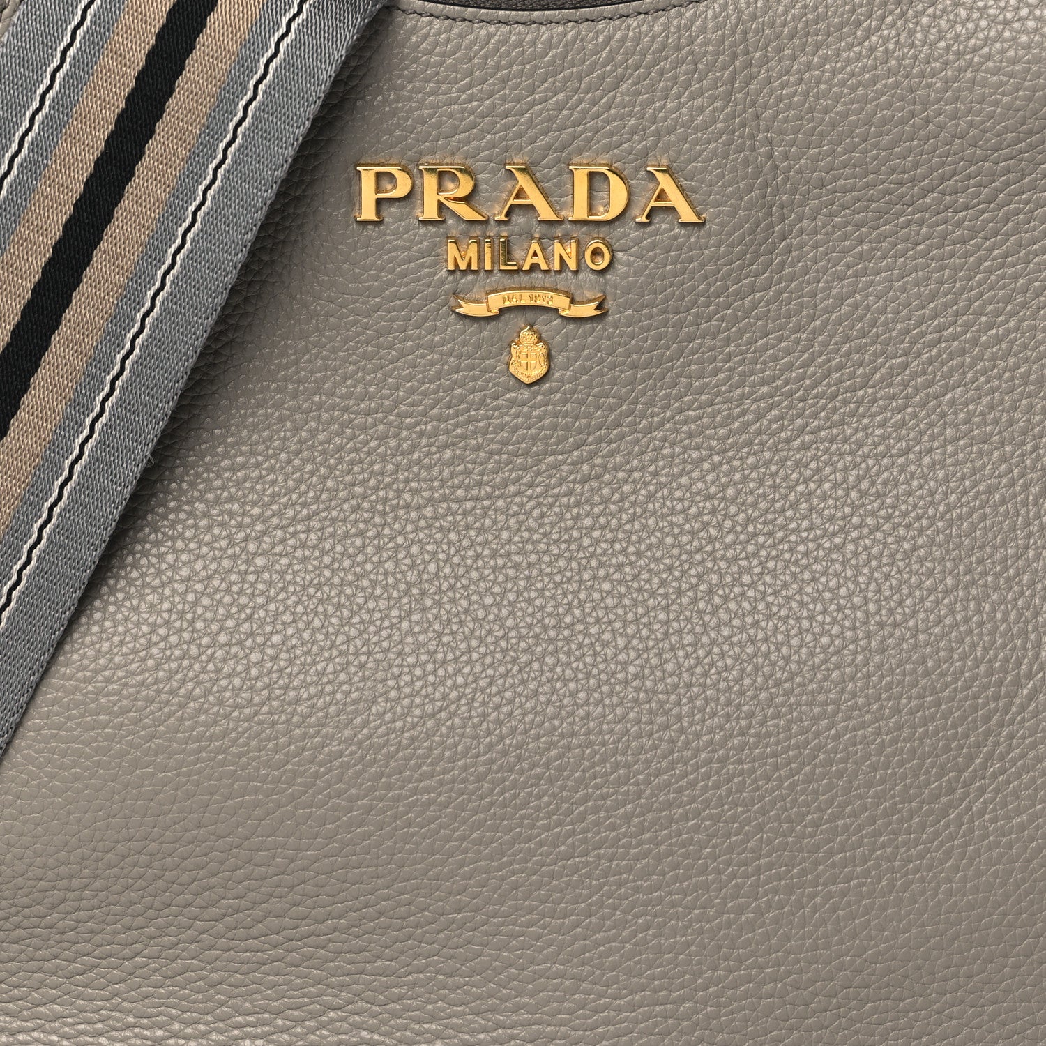 Prada Vitello Phenix Zippered Messenger Hobo Argilla 7 of 9
