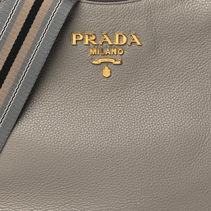 Prada Vitello Phenix Zippered Messenger Hobo Argilla 7 of 9