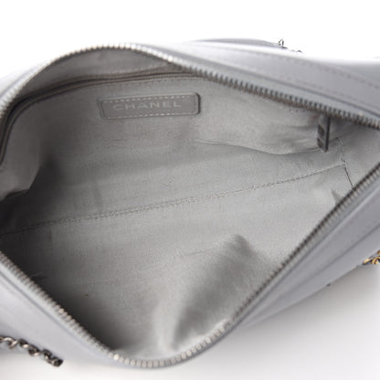 Chanel Calfskin Chain 20s Signature Bowling Bag Light Gray 4 of 12