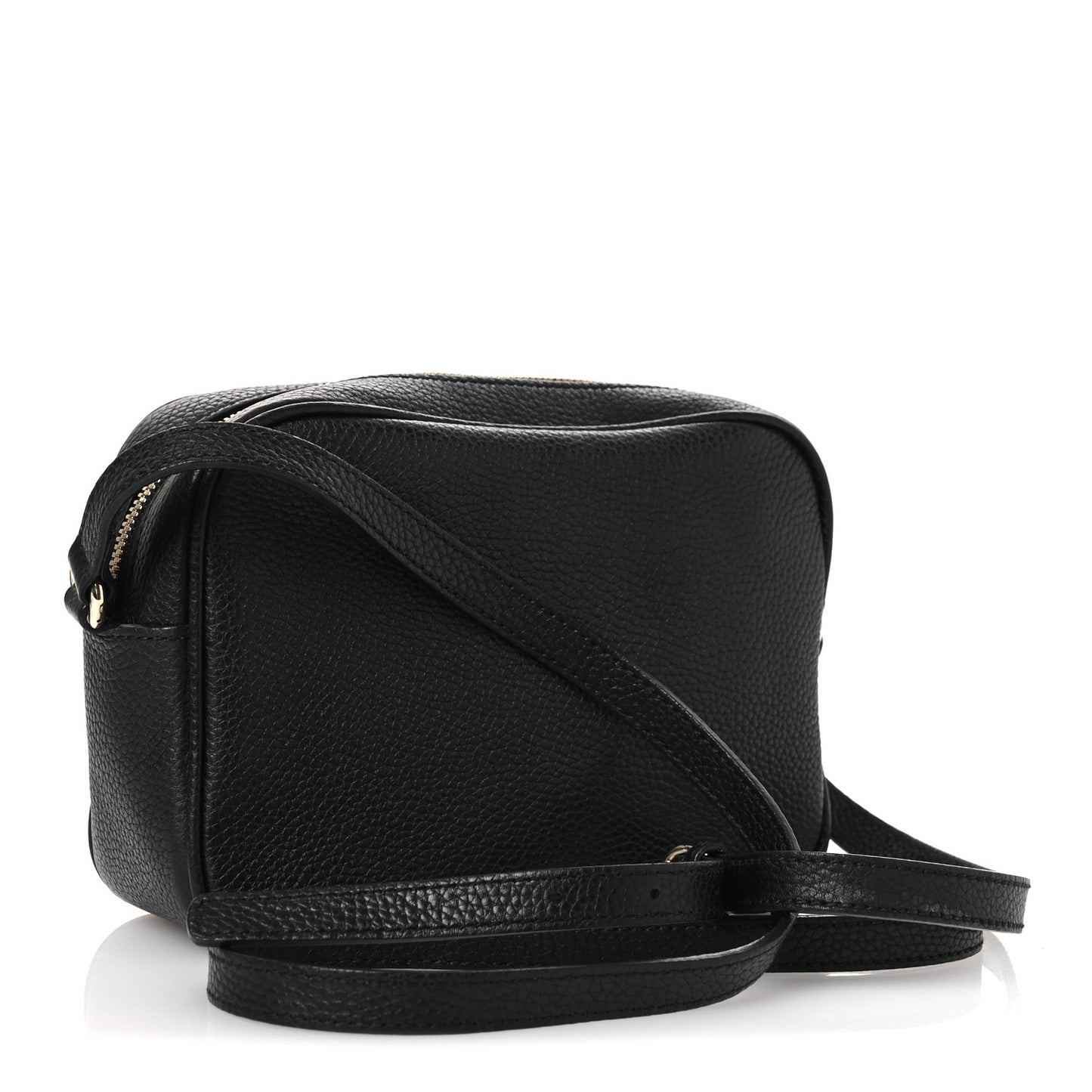 Pebbled Calfskin Small Soho Disco Bag Black