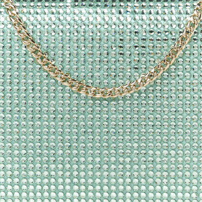 Jimmy Choo Satin Crystal Clemmie Clutch Smoke Green 8 of 10