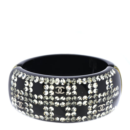 Chanel Resin Crystal CC Cuff Black 1 of 4