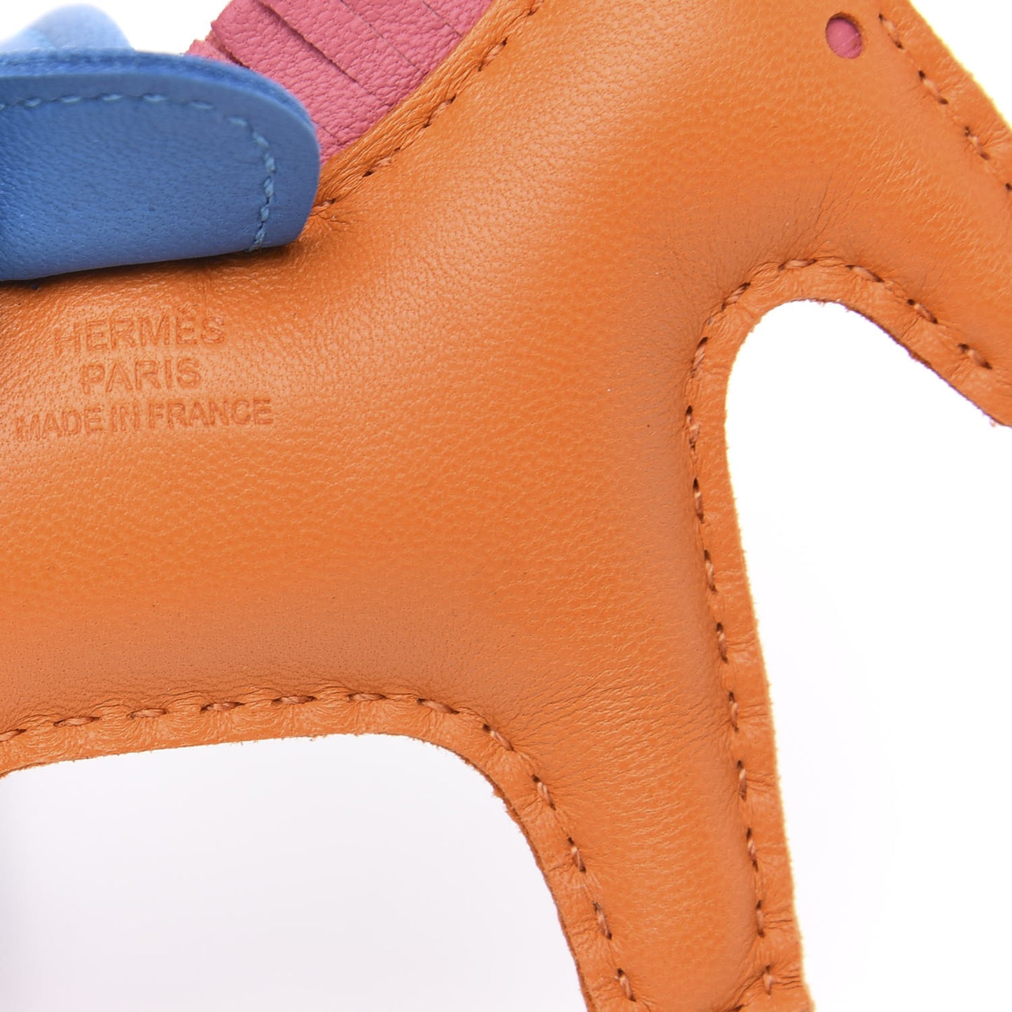 Milo Lambskin Grigri Rodeo Horse Bag Charm PM Orange Blue Zanzibar Rose Azalee