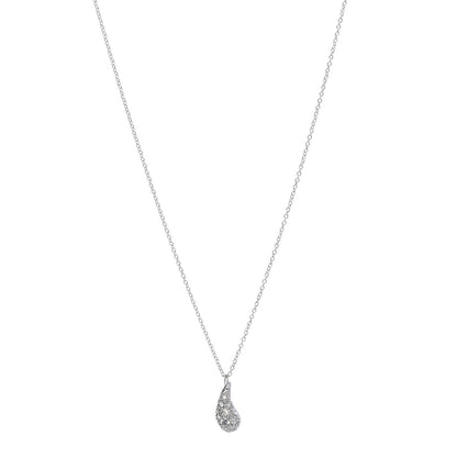 Tiffany Platinum Diamond 6mm Elsa Peretti Teardrop Pendant Necklace 1 of 6