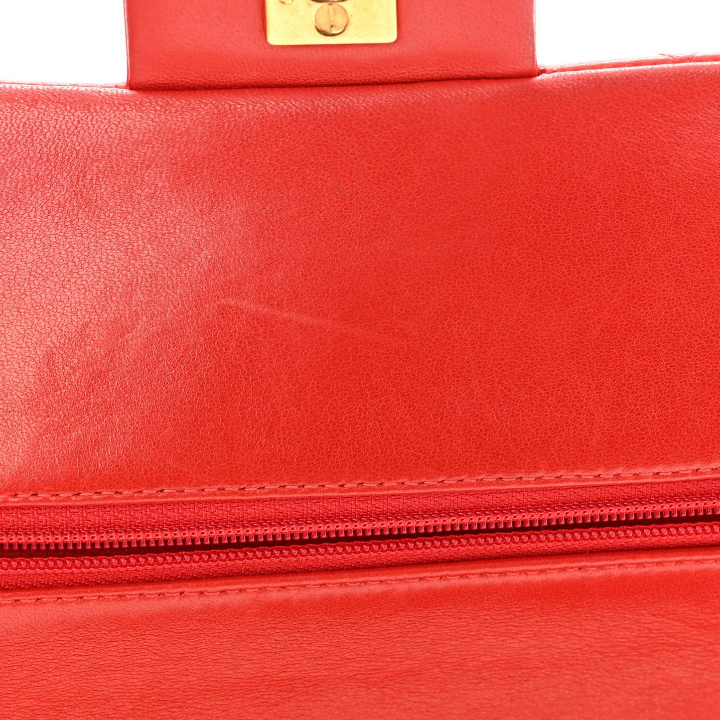 Lambskin Quilted Small Double Flap Red