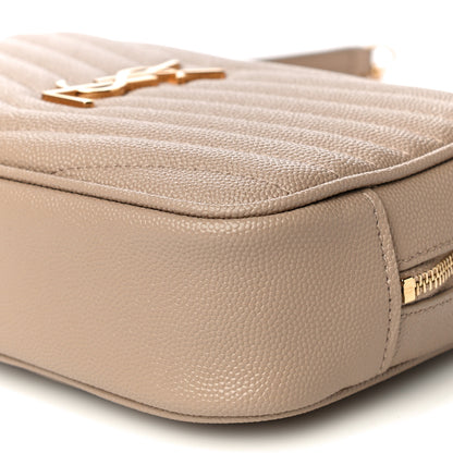 Saint Laurent Grain De Poudre Matelasse Monogram Mini Lou Camera Bag Dark Beige 6 of 11